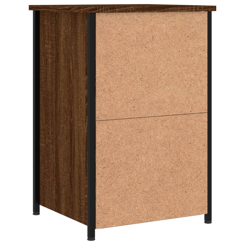 Sängbord 2 st brun ek 40x36x60 cm konstruerat trä