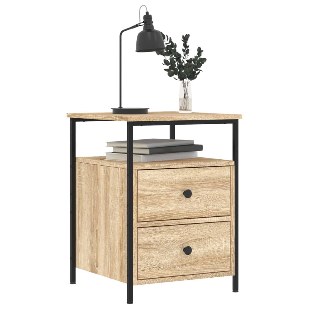 Sängbord 2 st sonoma-ek 44x45x60 cm konstruerat trä