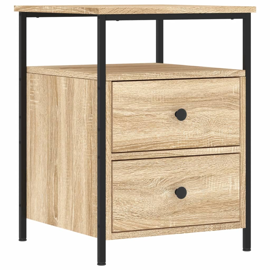 Sängbord 2 st sonoma-ek 44x45x60 cm konstruerat trä