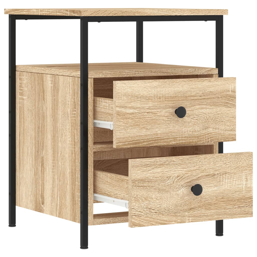 Sängbord 2 st sonoma-ek 44x45x60 cm konstruerat trä