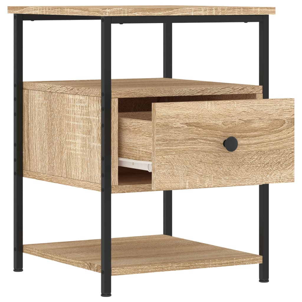 Sängbord 2 st sonoma-ek 40x42x56 cm konstruerat trä