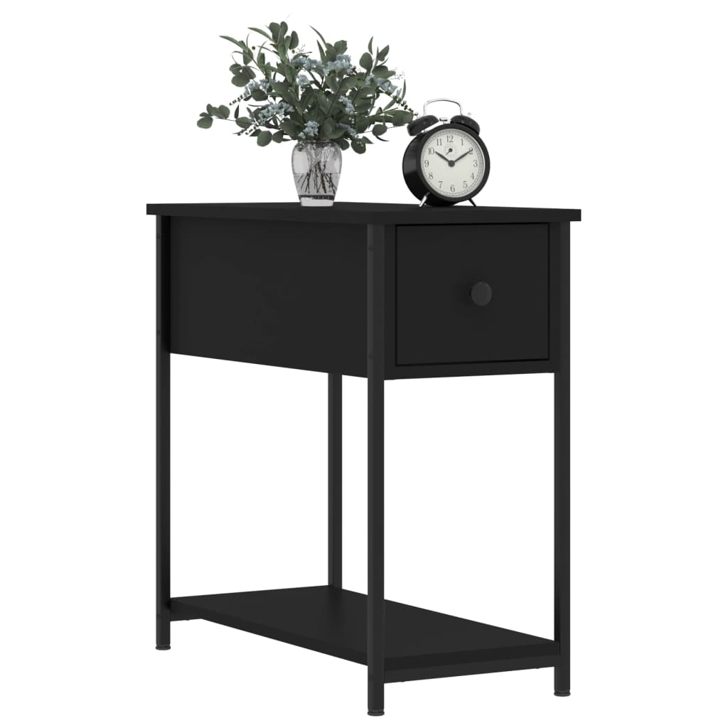 Sängbord 2 st svart 30x60x60 cm konstruerat trä