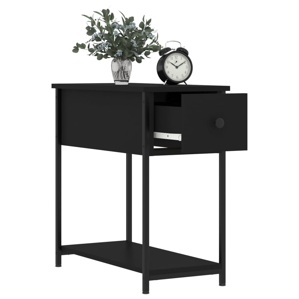 Sängbord 2 st svart 30x60x60 cm konstruerat trä