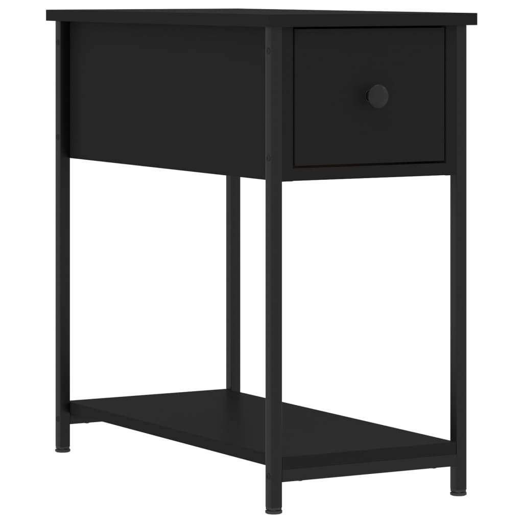 Sängbord 2 st svart 30x60x60 cm konstruerat trä