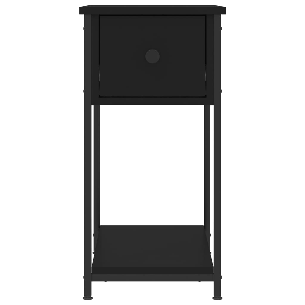 Sängbord 2 st svart 30x60x60 cm konstruerat trä