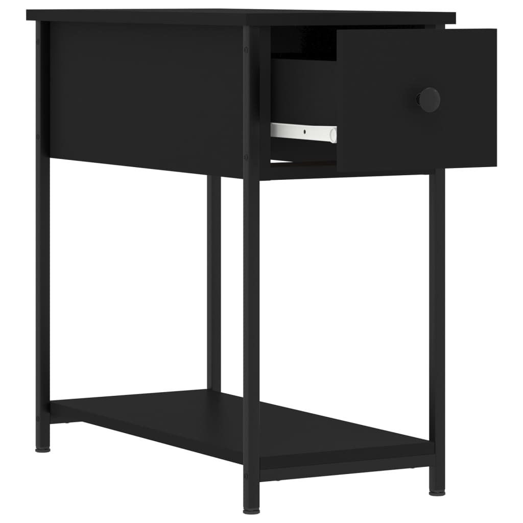 Sängbord 2 st svart 30x60x60 cm konstruerat trä