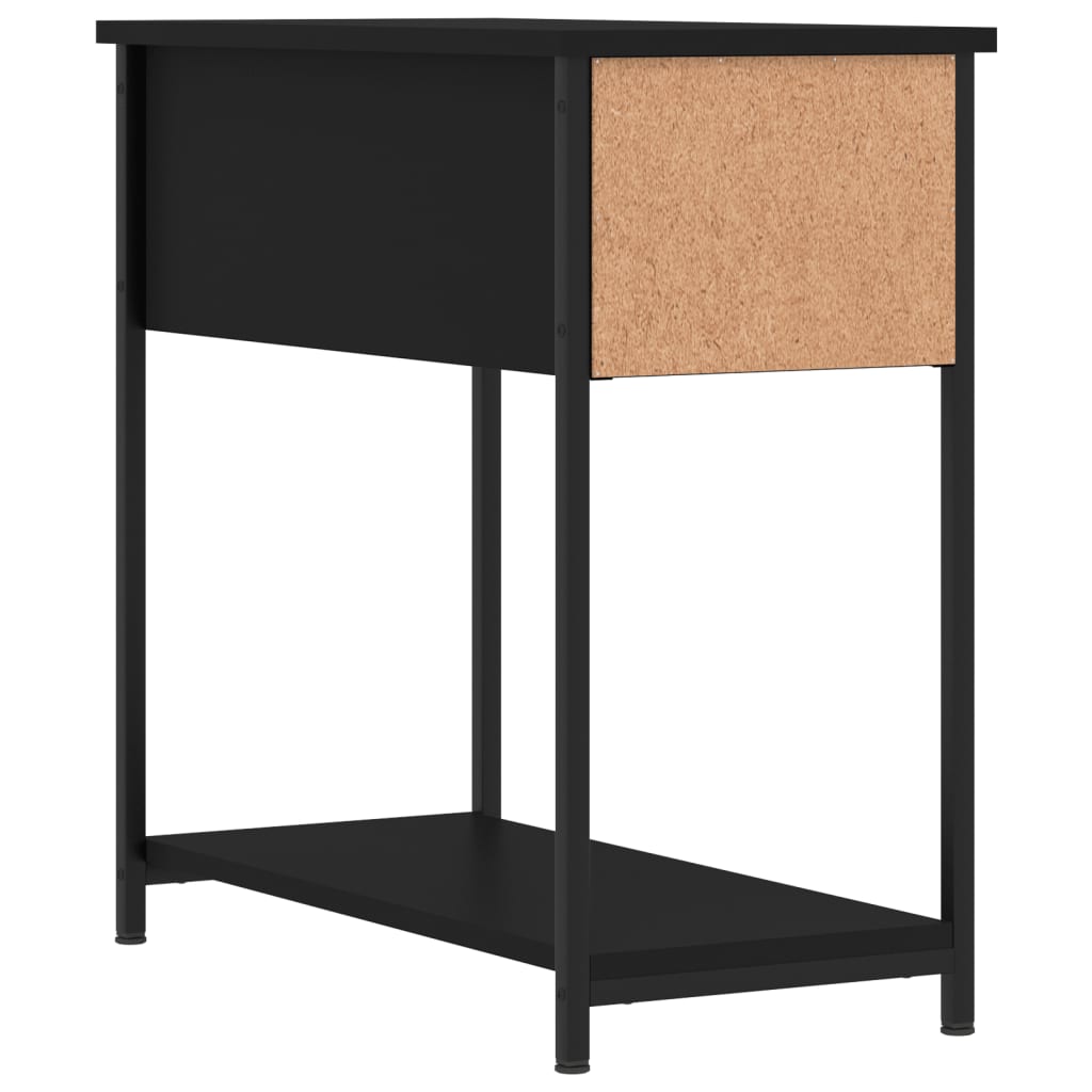 Sängbord 2 st svart 30x60x60 cm konstruerat trä