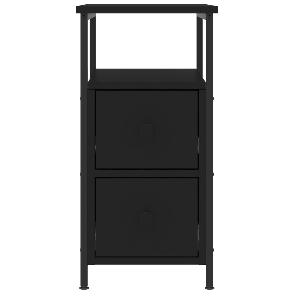 Sängbord 2 st svart 30x60x60 cm konstruerat trä