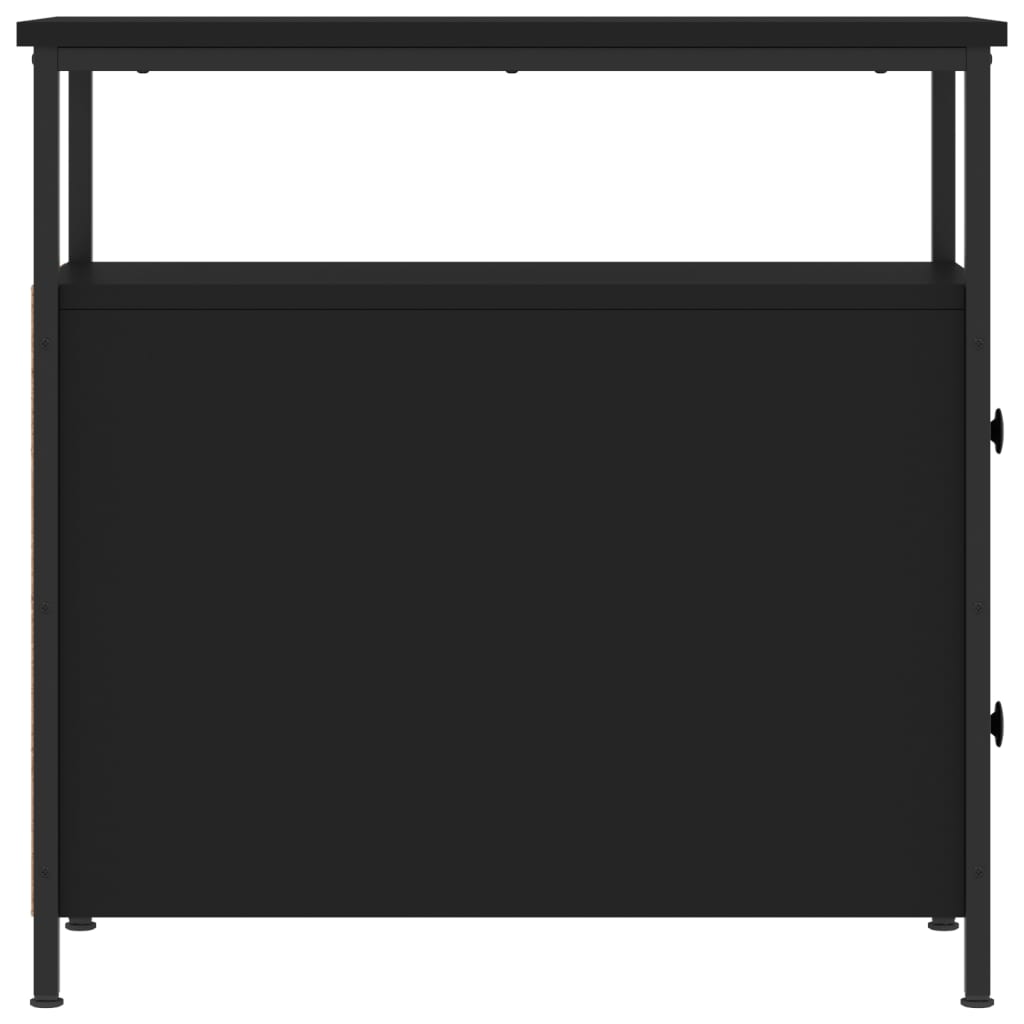 Sängbord 2 st svart 30x60x60 cm konstruerat trä
