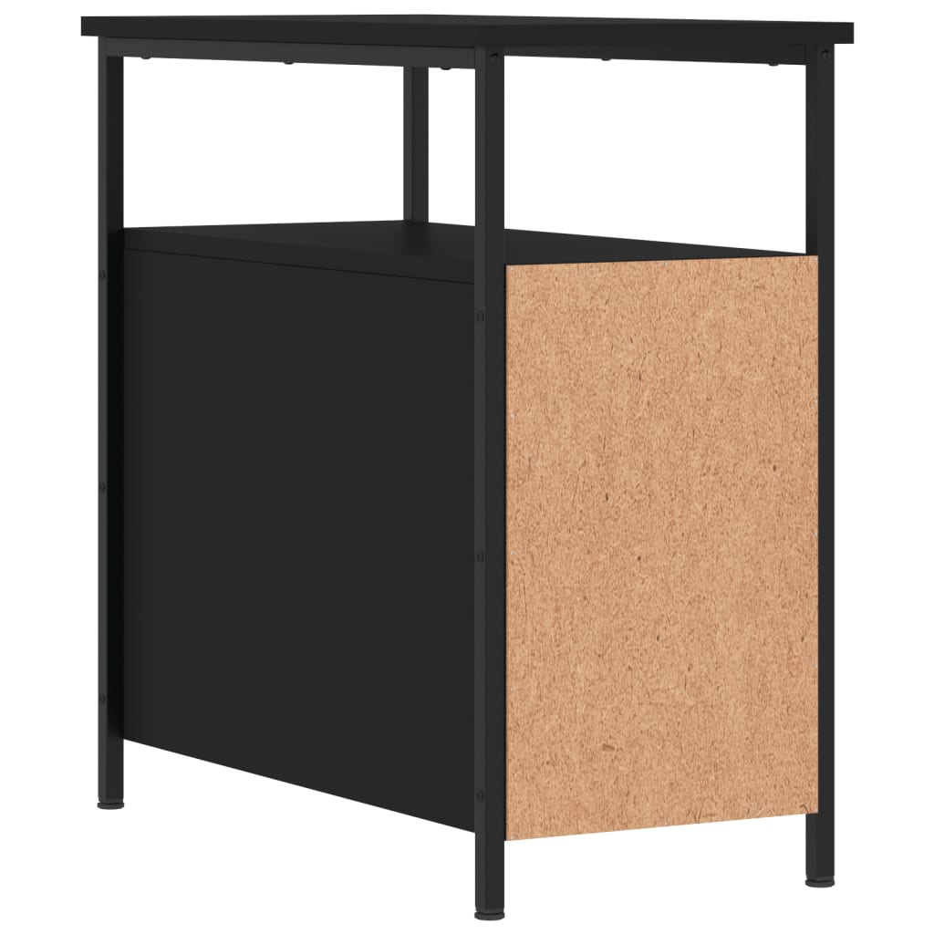 Sängbord 2 st svart 30x60x60 cm konstruerat trä