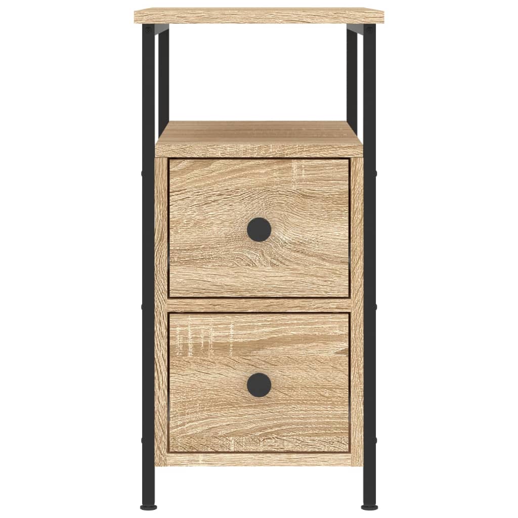 Sängbord 2 st sonoma-ek 30x60x60 cm konstruerat trä