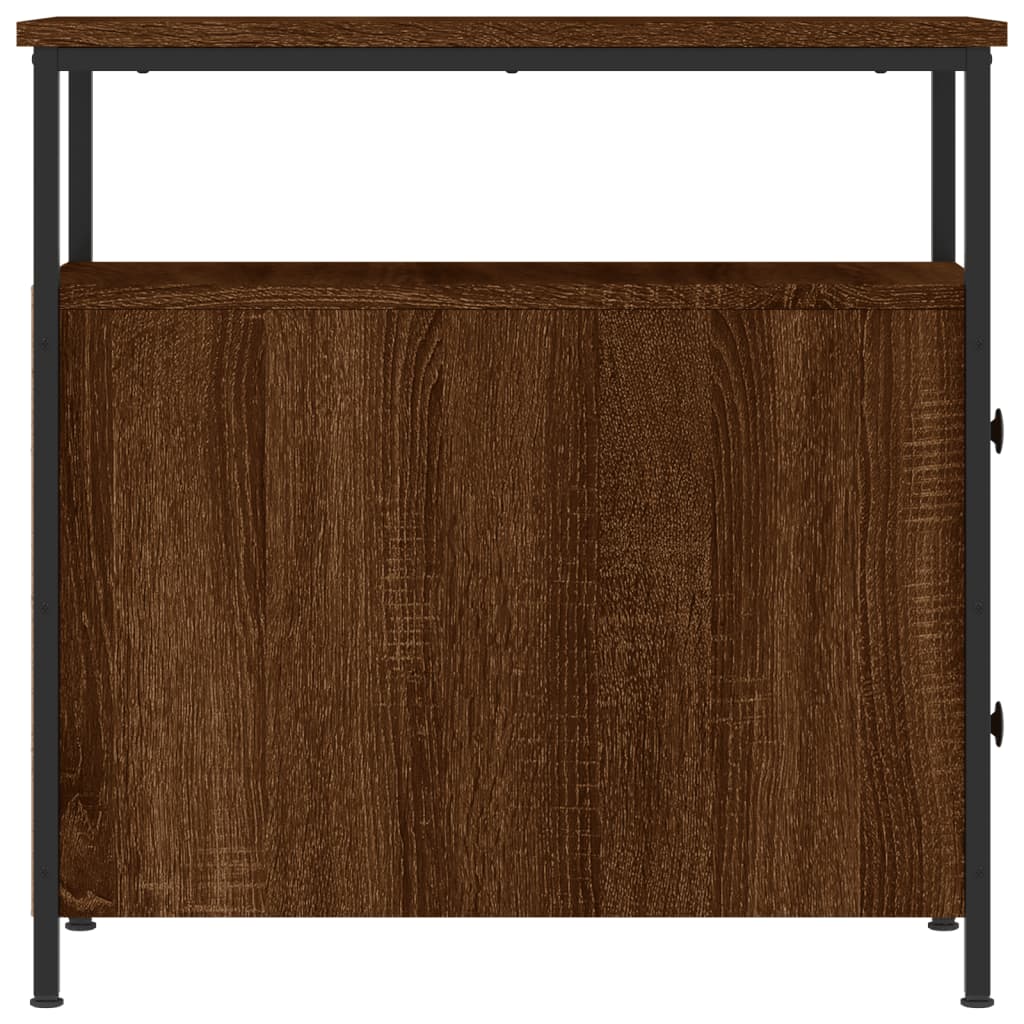 Sängbord 2 st brun ek 30x60x60 cm konstruerat trä
