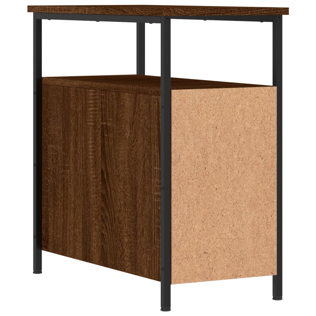 Sängbord 2 st brun ek 30x60x60 cm konstruerat trä