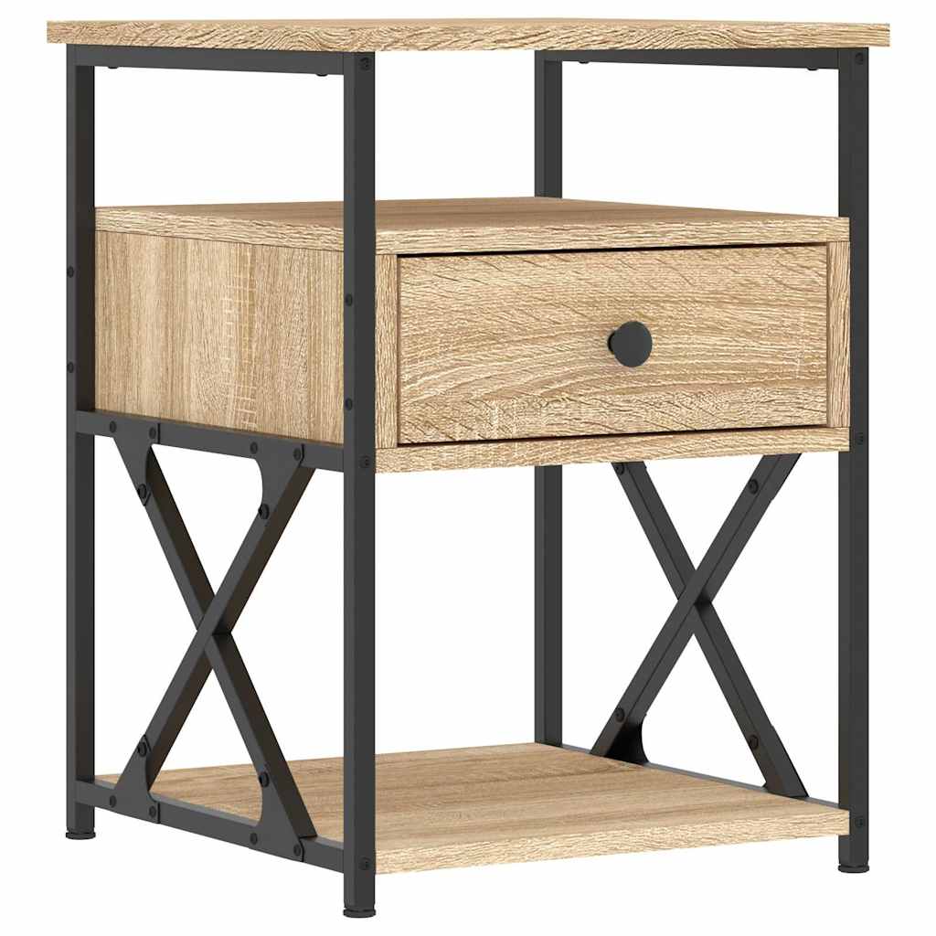 Sängbord 2 st sonoma-ek 40x42x55 cm konstruerat trä
