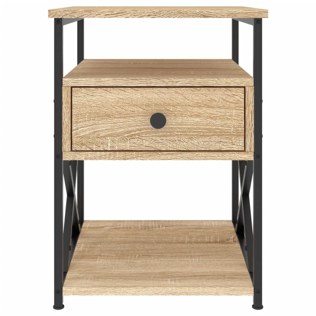Sängbord 2 st sonoma-ek 40x42x55 cm konstruerat trä