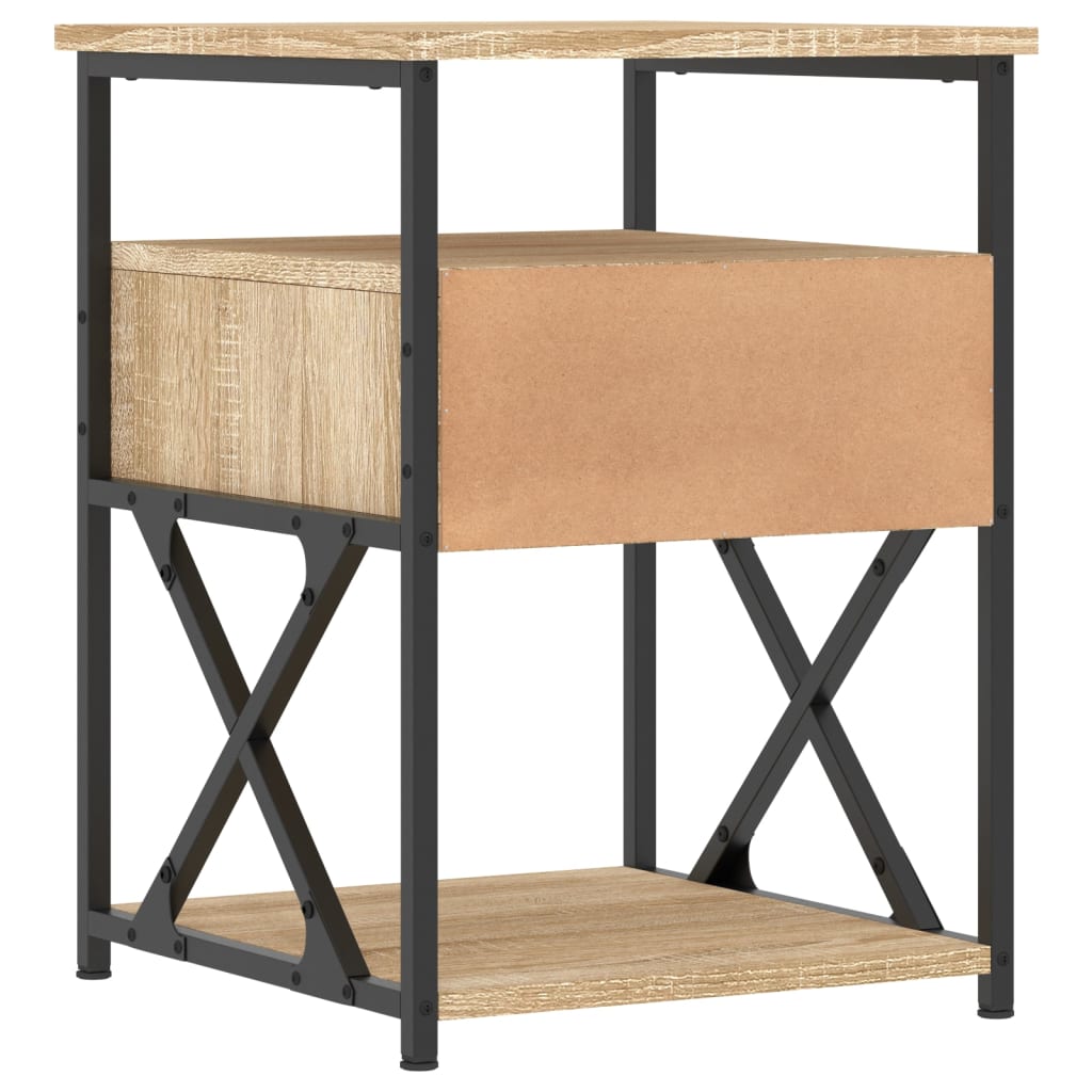 Sängbord 2 st sonoma-ek 40x42x55 cm konstruerat trä