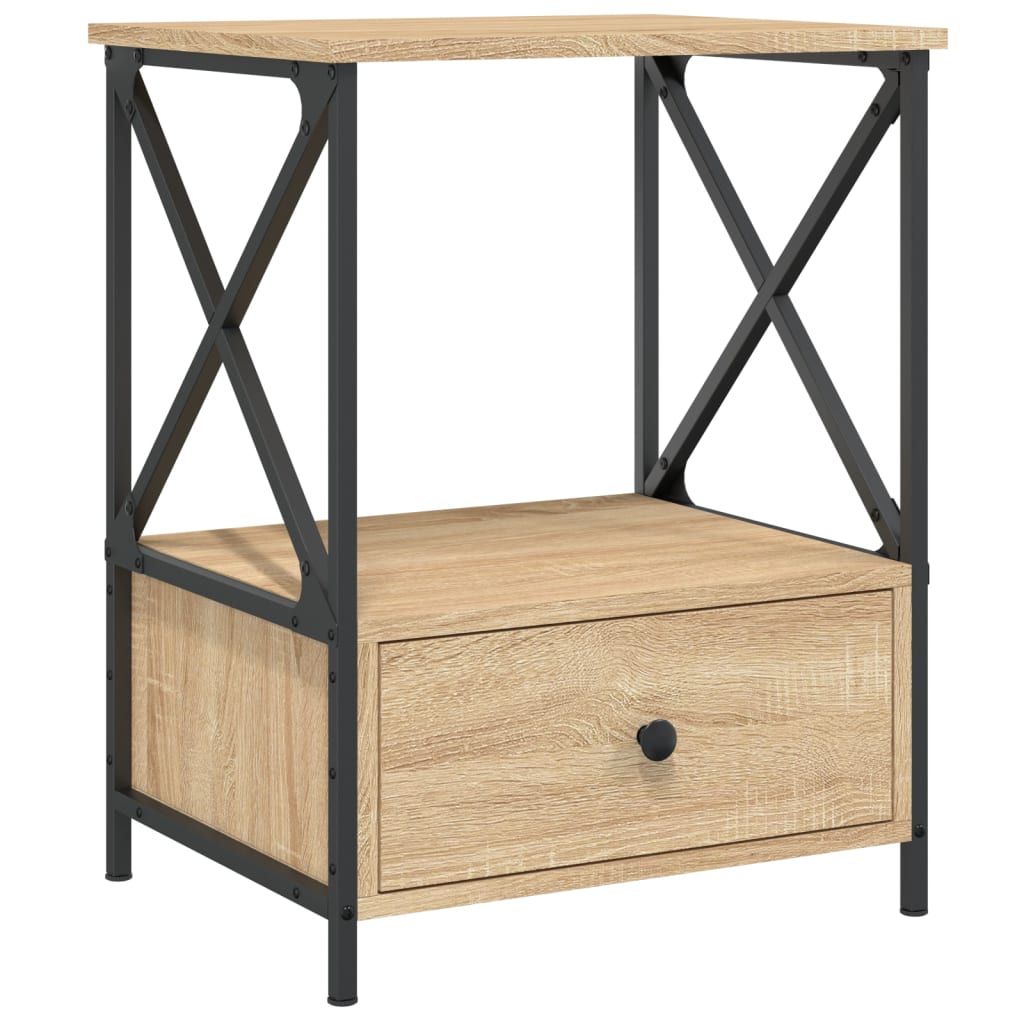 Sängbord 2 st sonoma-ek 50x41x65 cm konstruerat trä