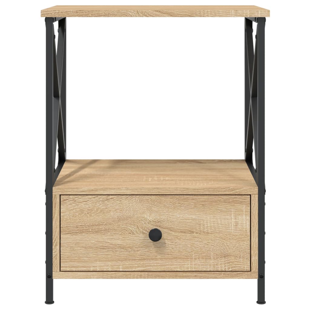 Sängbord 2 st sonoma-ek 50x41x65 cm konstruerat trä