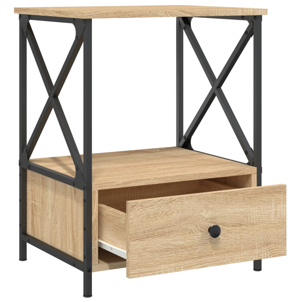 Sängbord 2 st sonoma-ek 50x41x65 cm konstruerat trä