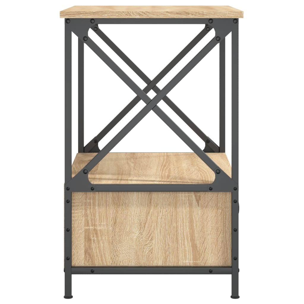 Sängbord 2 st sonoma-ek 50x41x65 cm konstruerat trä