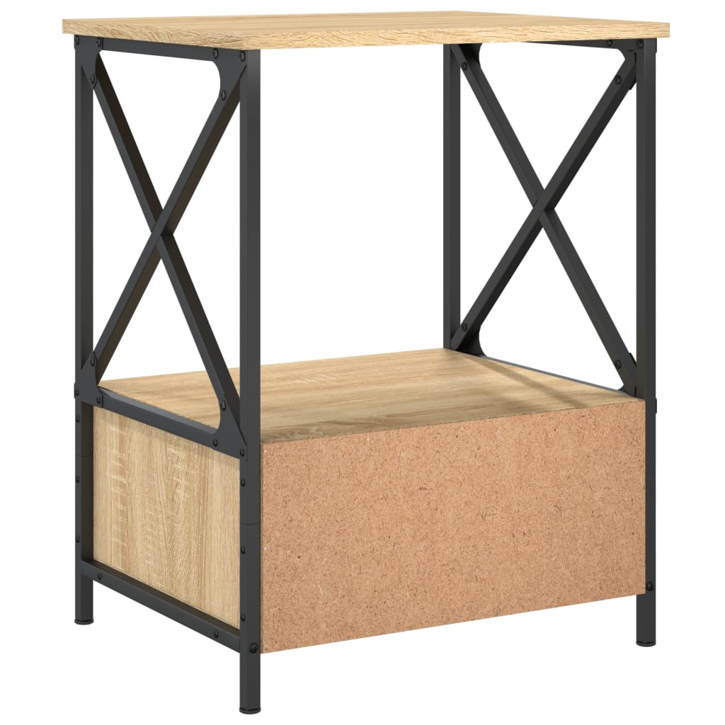 Sängbord 2 st sonoma-ek 50x41x65 cm konstruerat trä