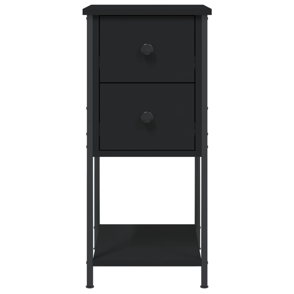 Sängbord 2 st svart 32x42x70 cm konstruerat trä