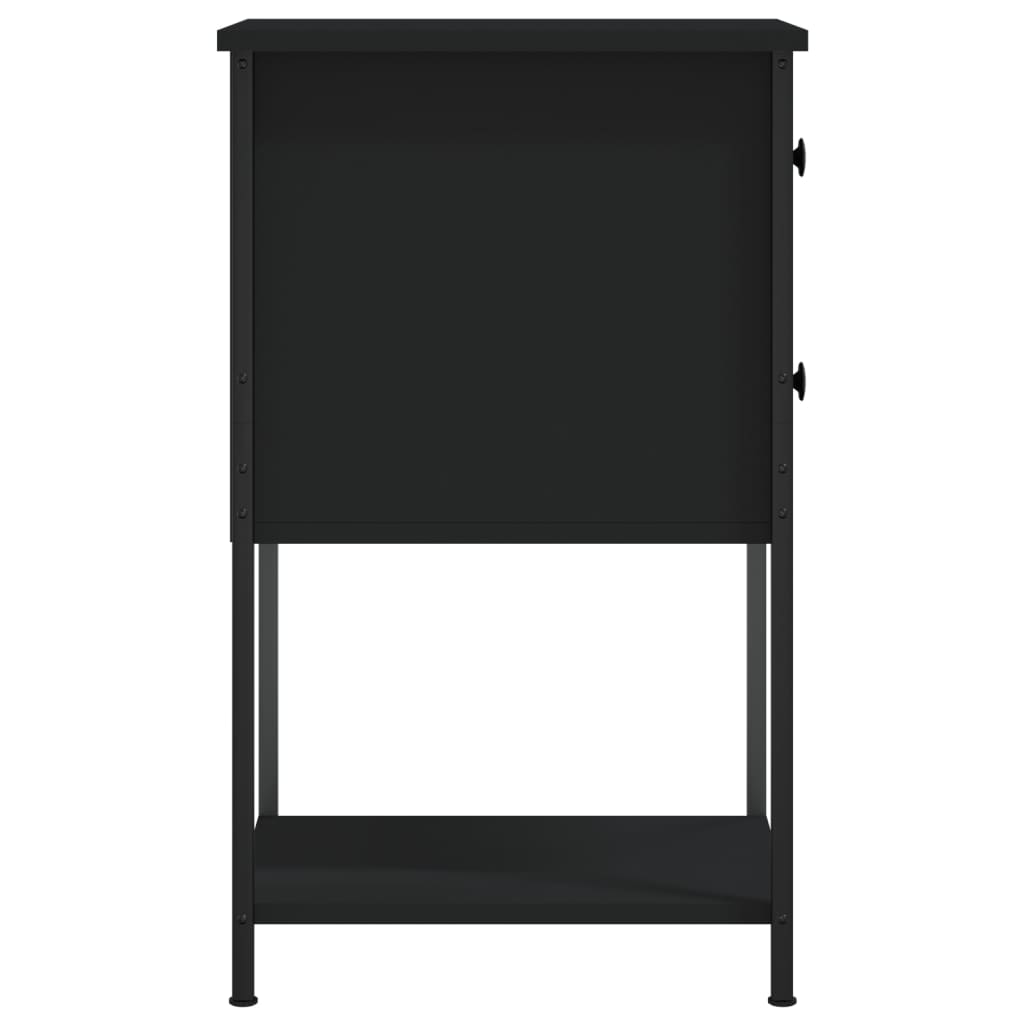 Sängbord 2 st svart 32x42x70 cm konstruerat trä
