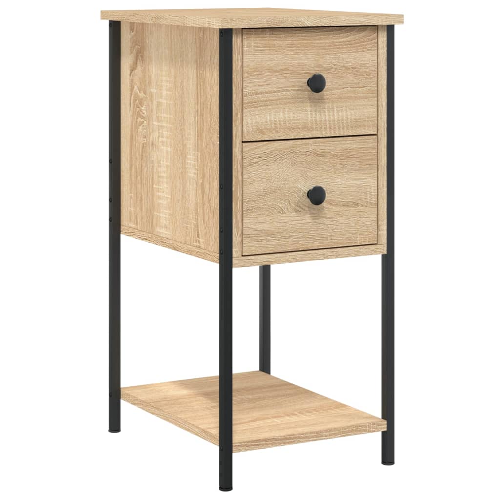 Sängbord 2 st sonoma-ek 32x42x70 cm konstruerat trä