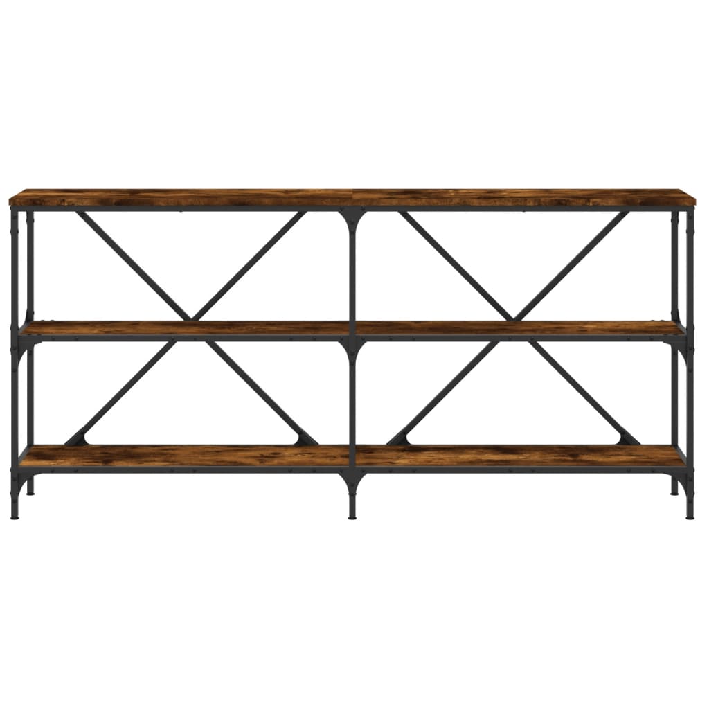 Avlastningsbord Konsollbord Rökfärgad Ek 160x30x75 cm och järn