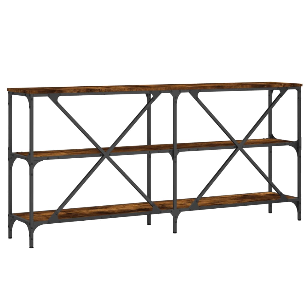 Avlastningsbord Konsollbord Rökfärgad Ek 160x30x75 cm och järn