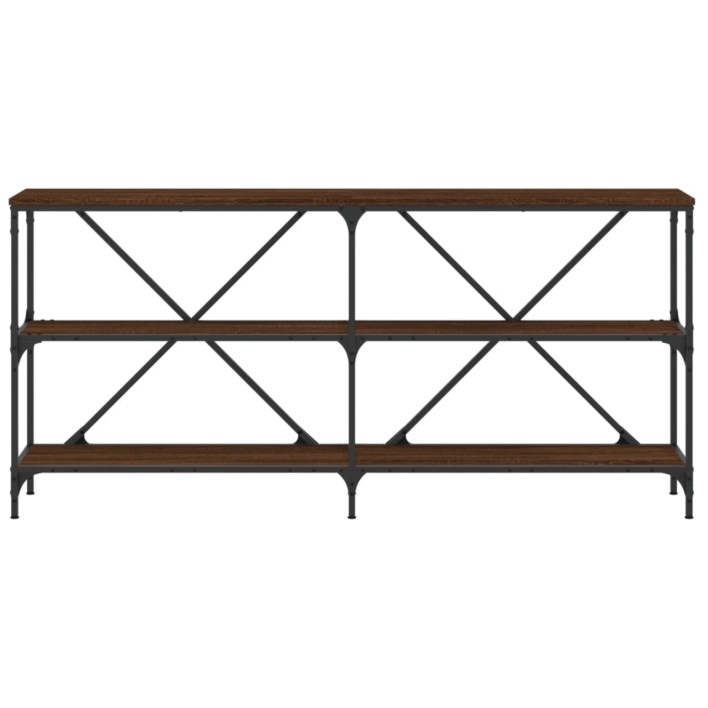 Avlastningsbord Konsollbord Brun Ek 160x30x75 cm järn