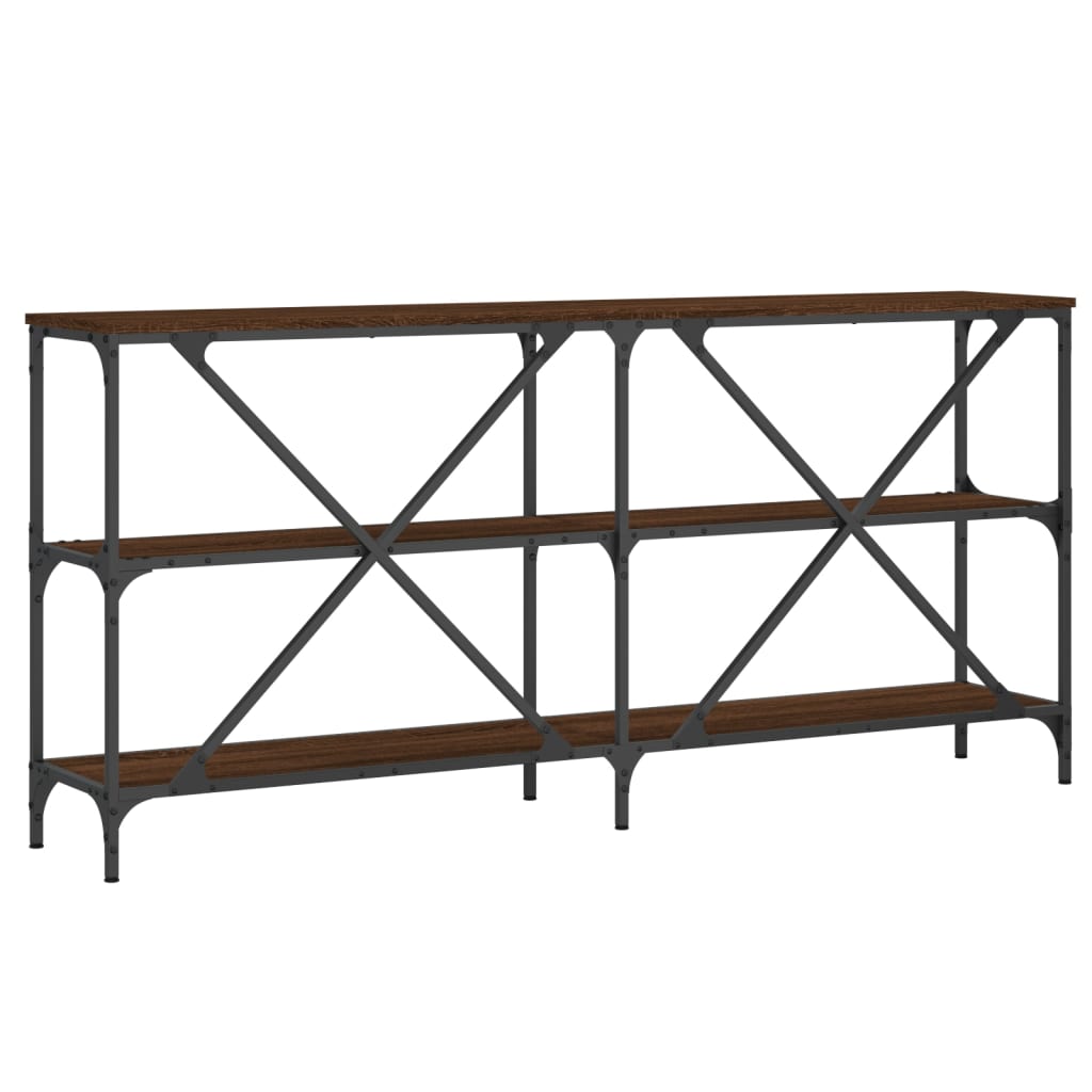 Avlastningsbord Konsollbord Brun Ek 160x30x75 cm järn