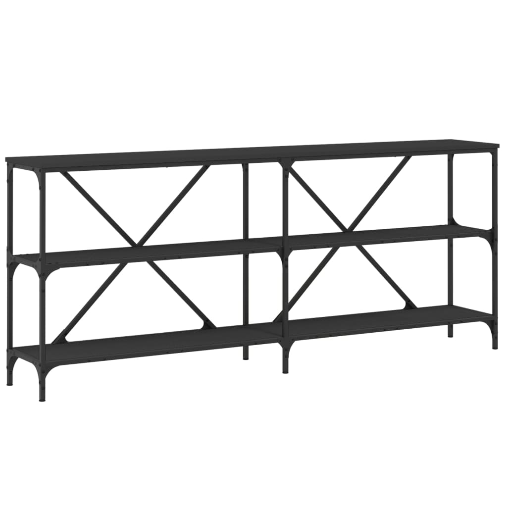 Avlastningsbord Konsollbord Svart 180x30x75 cm järn
