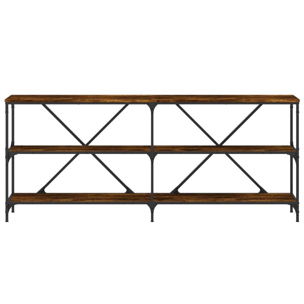 Avlastningsbord Konsollbord Rökfärgad Ek 180x30x75 cm järn