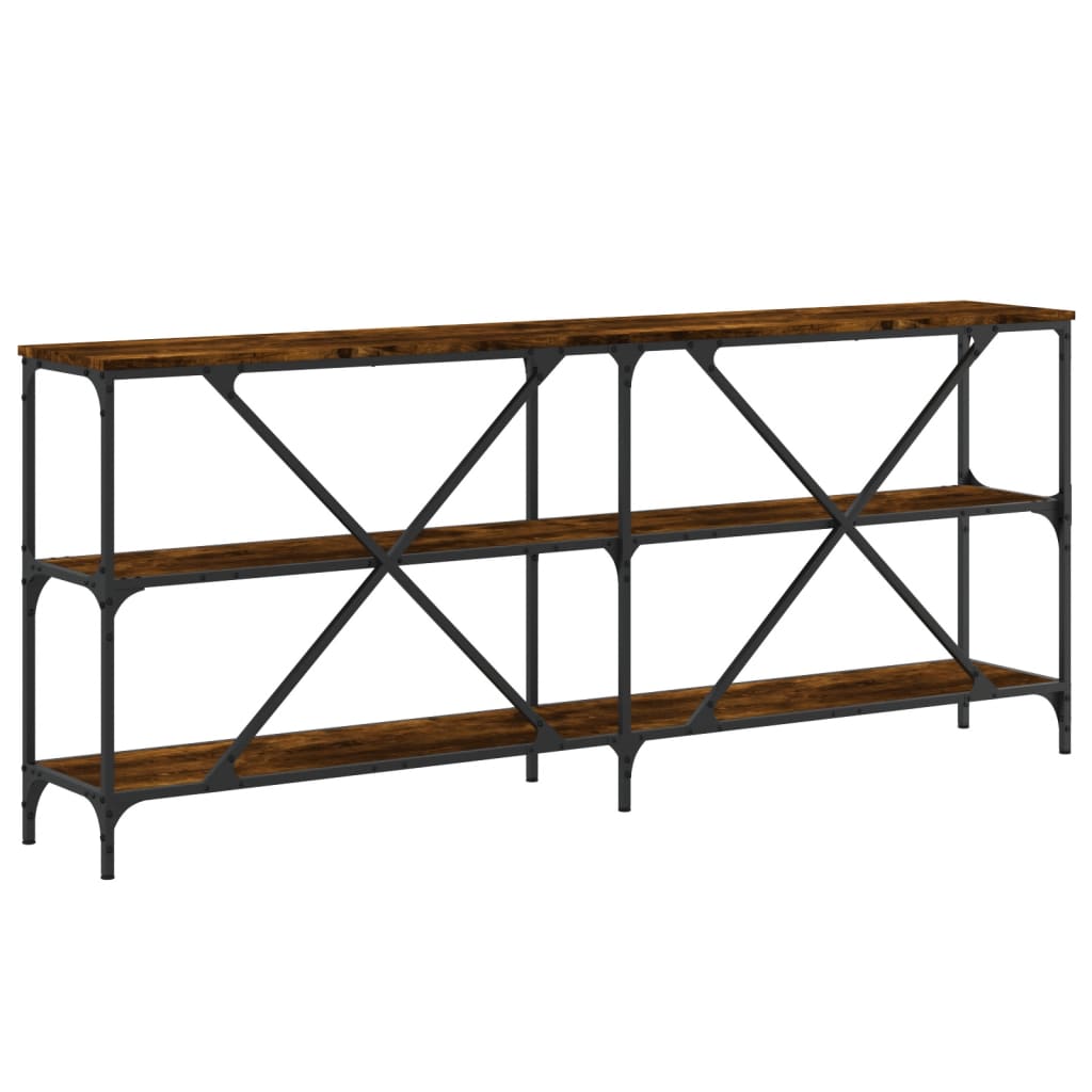 Avlastningsbord Konsollbord Rökfärgad Ek 180x30x75 cm järn