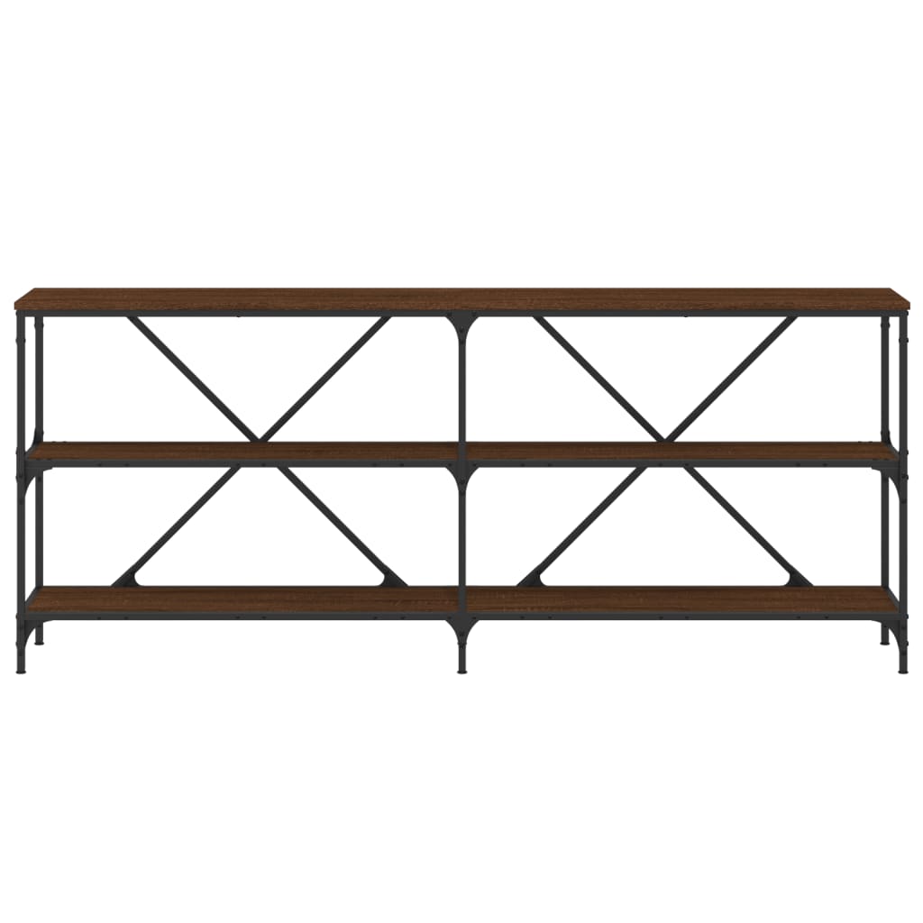 Avlastningsbord Konsollbord Brun Ek 180x30x75 cm järn