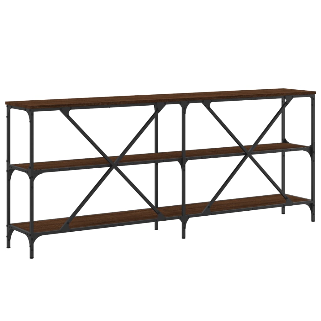 Avlastningsbord Konsollbord Brun Ek 180x30x75 cm järn