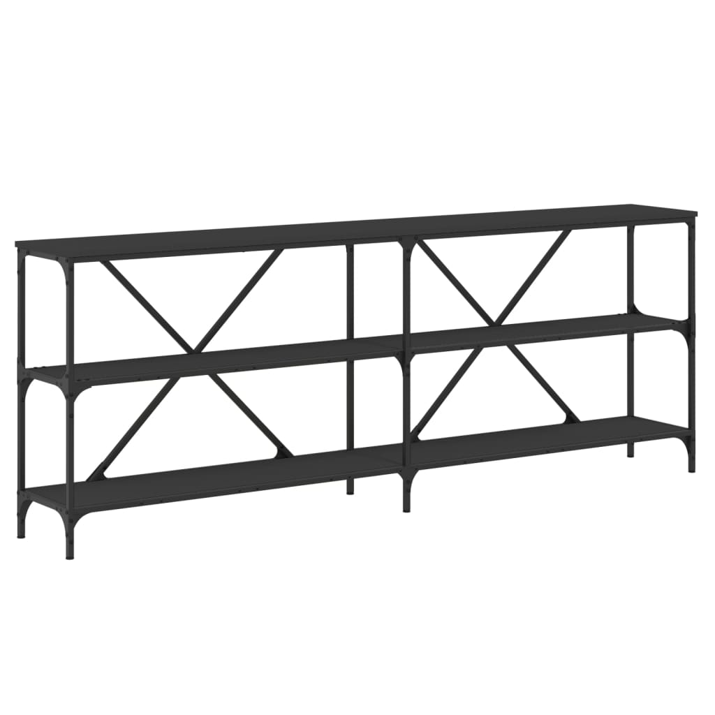Avlastningsbord Konsollbord Svart 200x30x75 cm järn