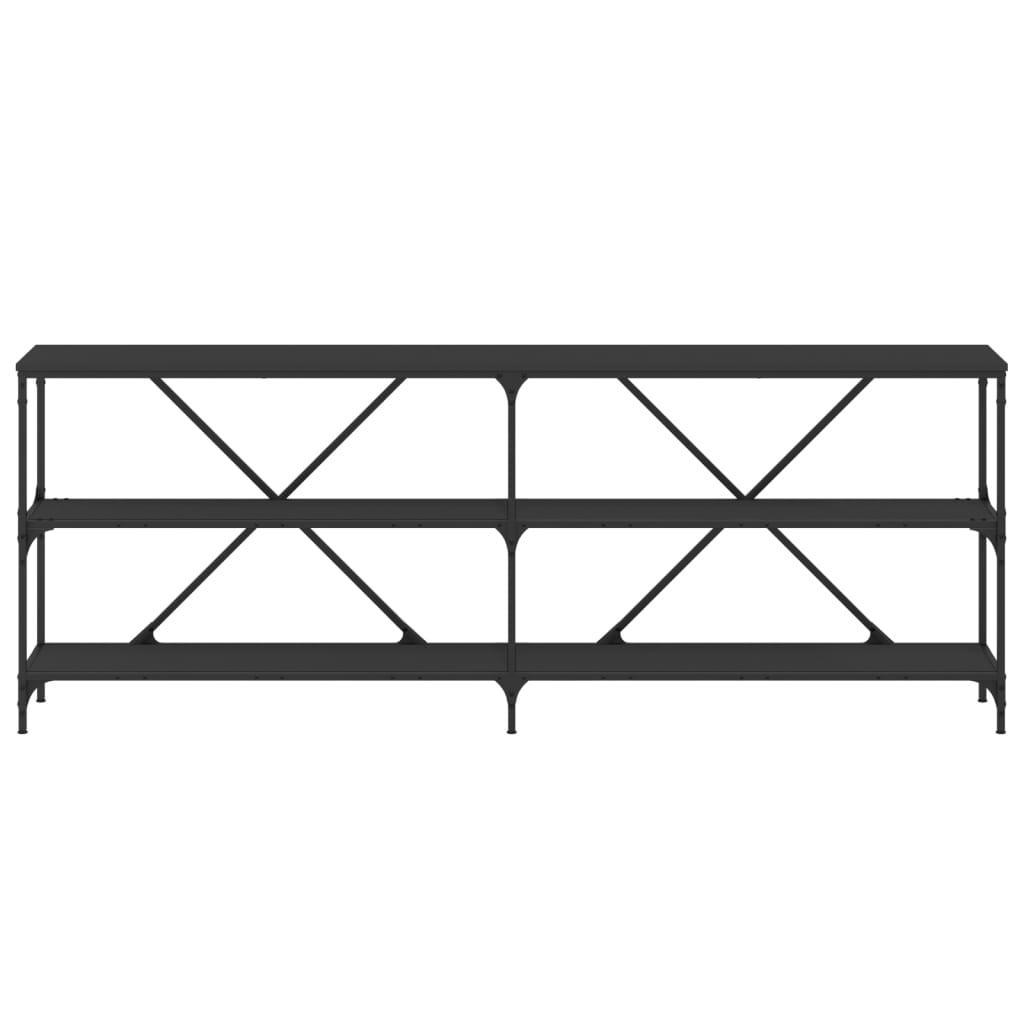 Avlastningsbord Konsollbord Svart 200x30x75 cm järn
