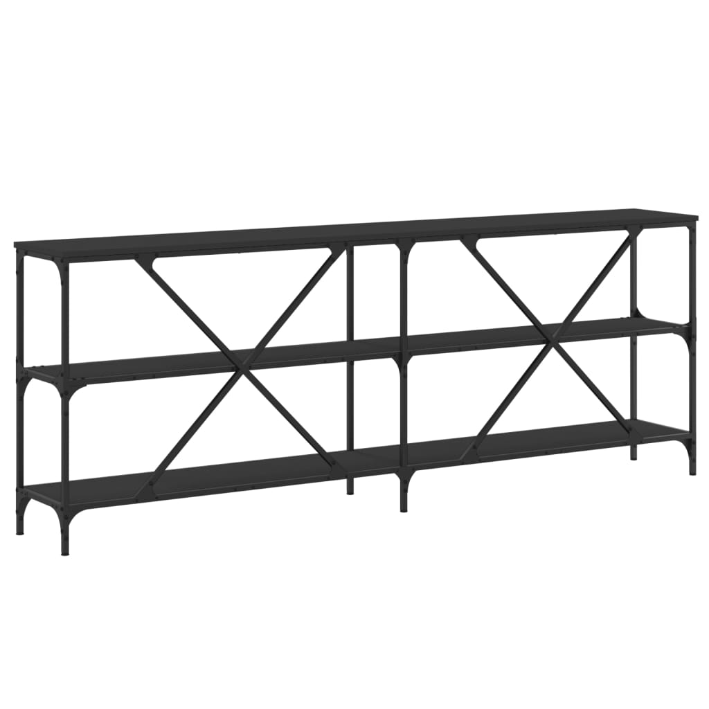 Avlastningsbord Konsollbord Svart 200x30x75 cm järn