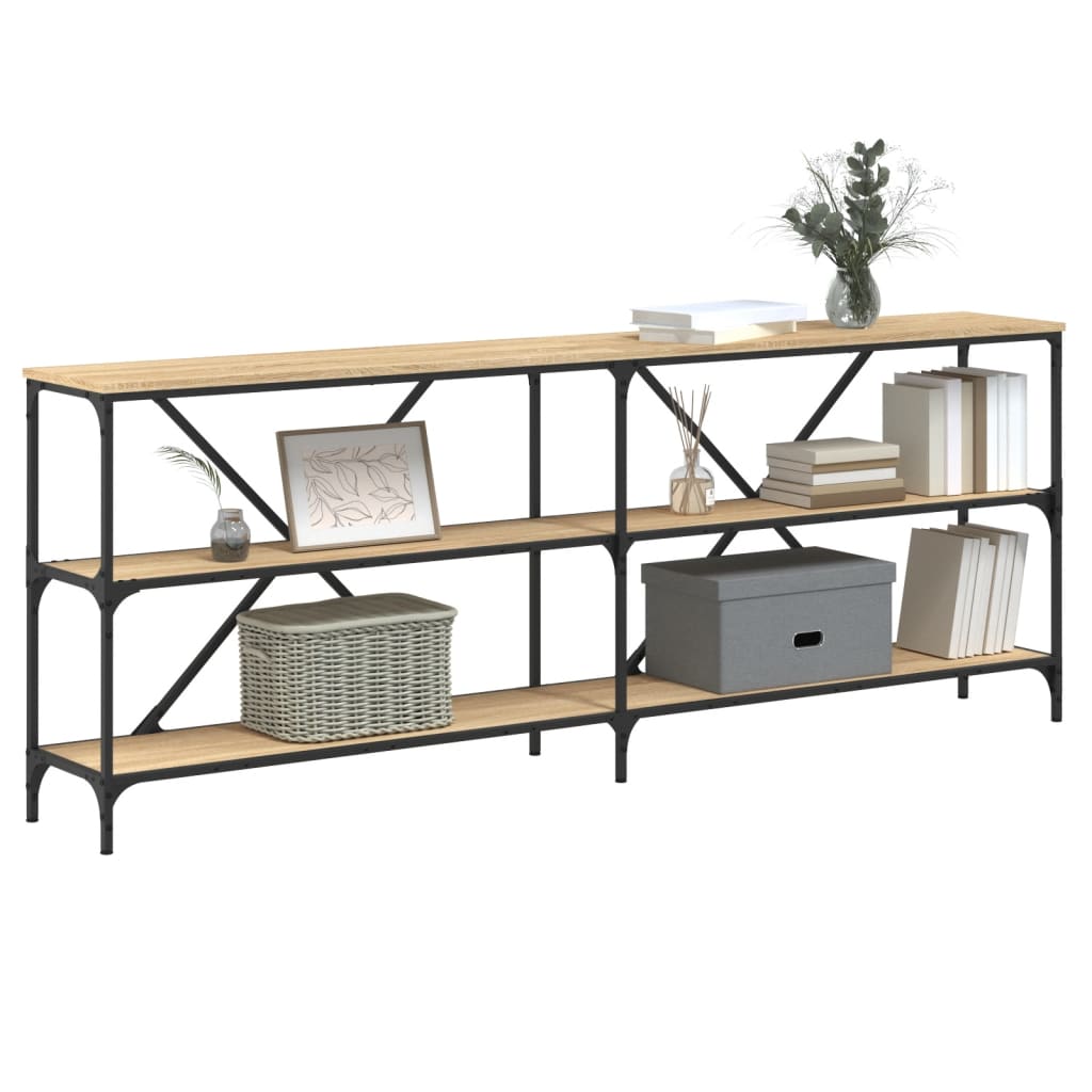 Avlastningsbord Konsollbord Sonoma Ek 200x30x75 cm järn