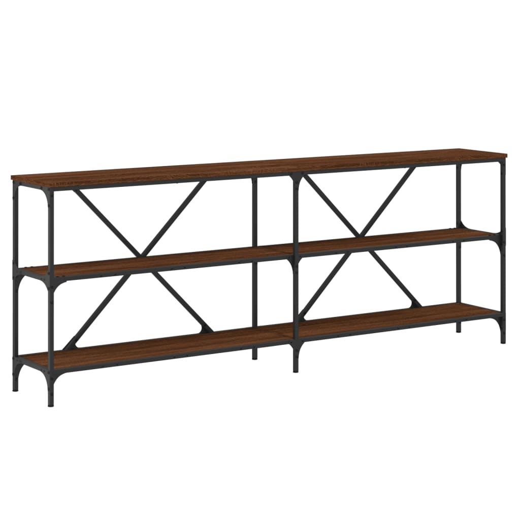 Avlastningsbord Konsollbord Brun Brun Ek 200x30x75 cm järn