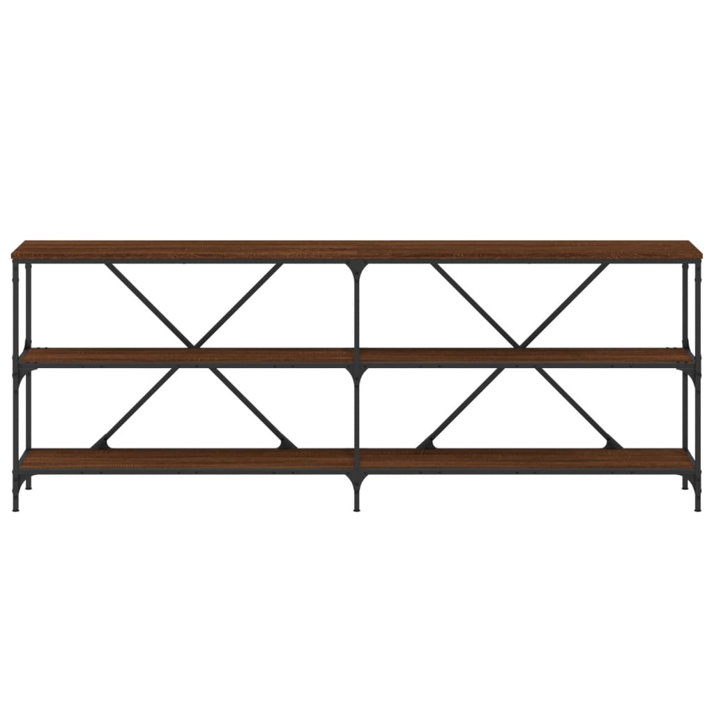 Avlastningsbord Konsollbord Brun Brun Ek 200x30x75 cm järn