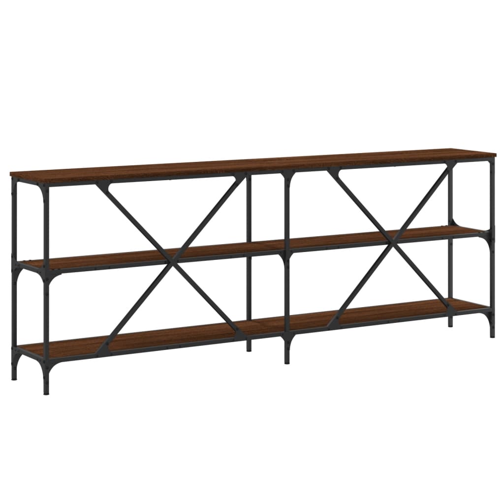 Avlastningsbord Konsollbord Brun Brun Ek 200x30x75 cm järn