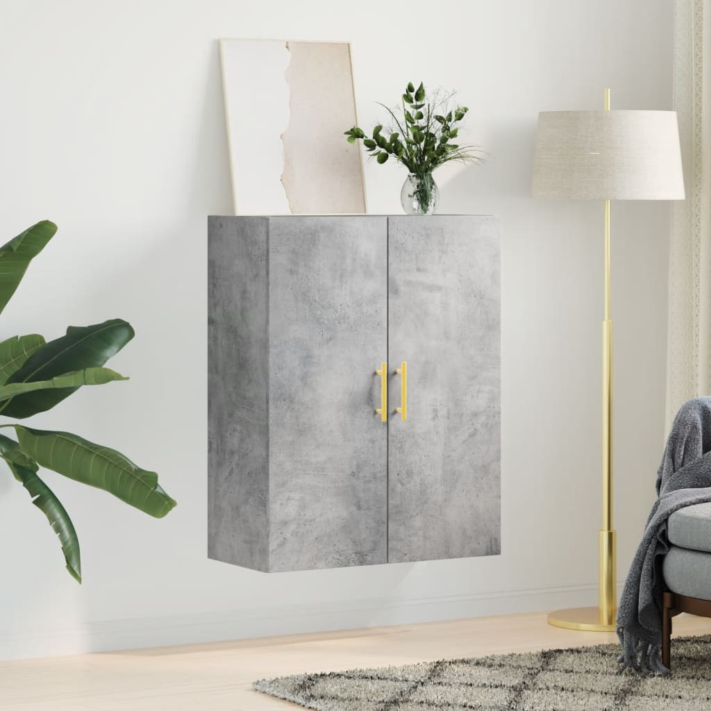 Vägghylla Betonggrå 69,5x34x90 cm