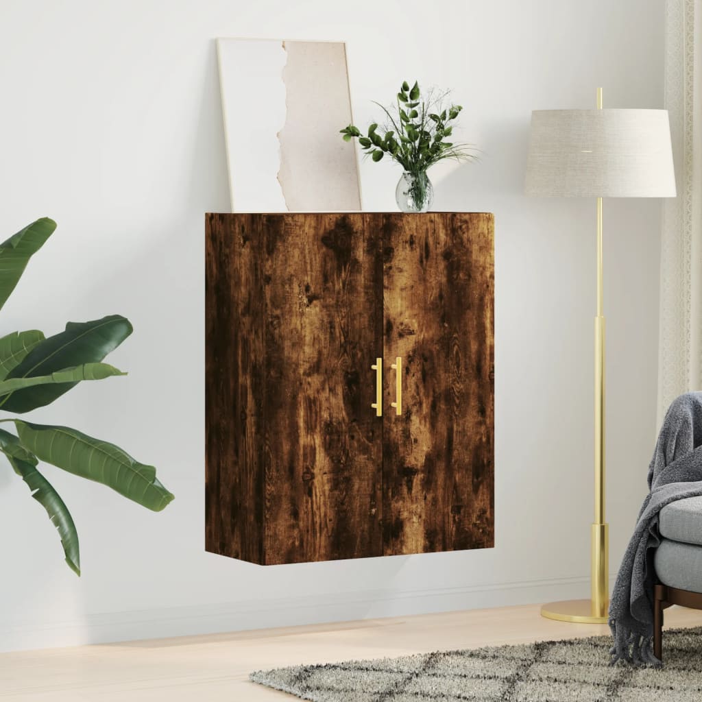 Vägghylla Rökfärgad Ek 69,5x34x90 cm