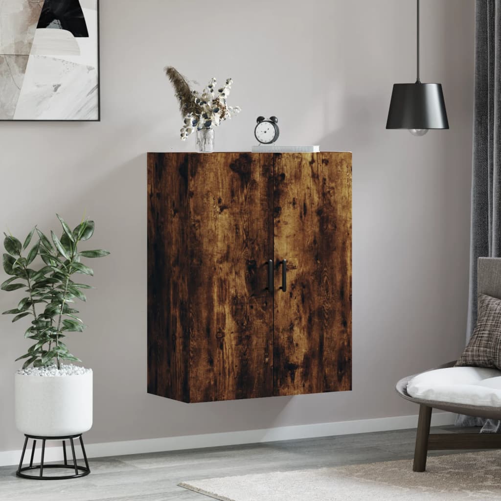 Vägghylla Rökfärgad Ek 69,5x34x90 cm