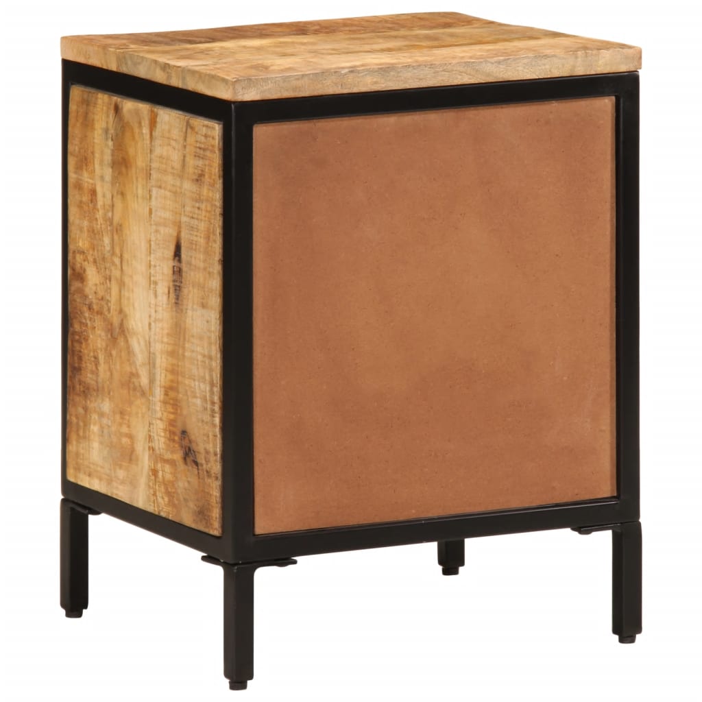 Sängbord med 2 lådor 40x35x53 cm massivt grovt mangoträ