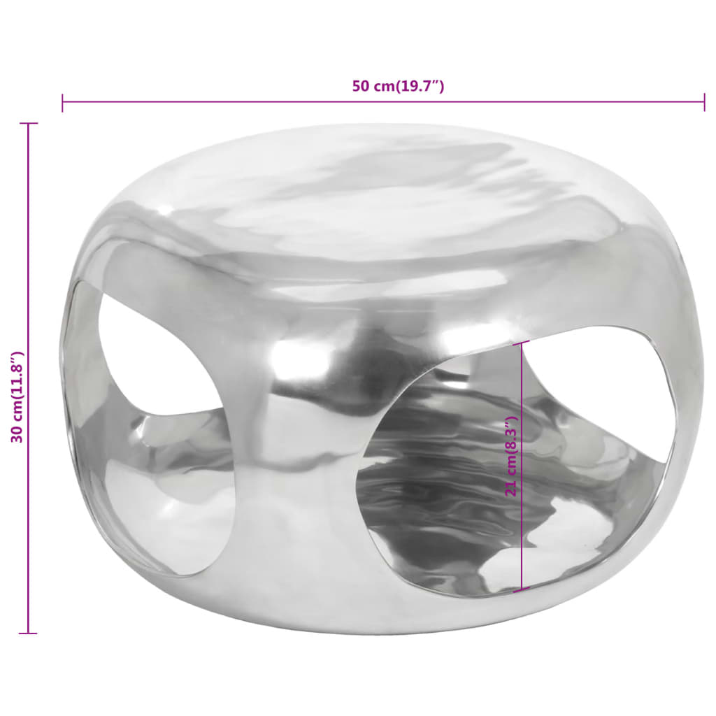 Soffbord DIV. aluminium 50x50x30 cm silver