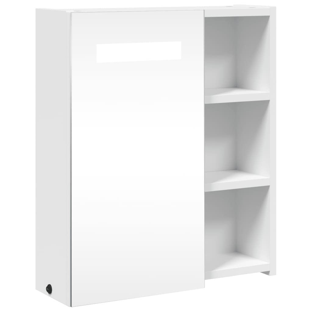 Badrumsspegel Spegelskåp LED-lampa Vit 45x13x52 cm